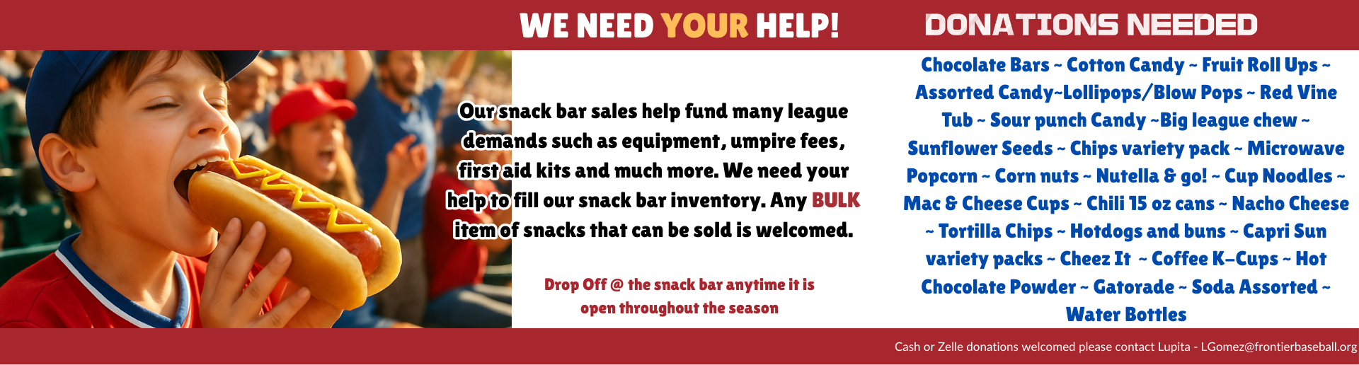 Snack Bar Donations